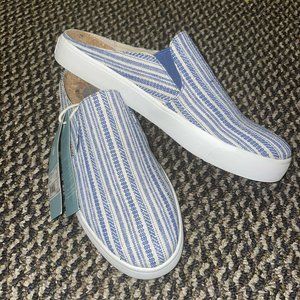 REVITALIGN Womens Esplanade Blue Stripe Mules Size